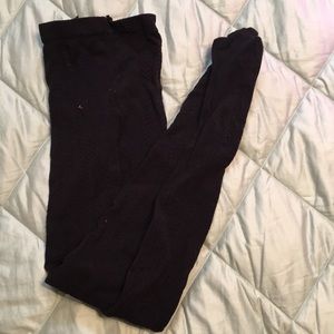 Black, cable knit tights